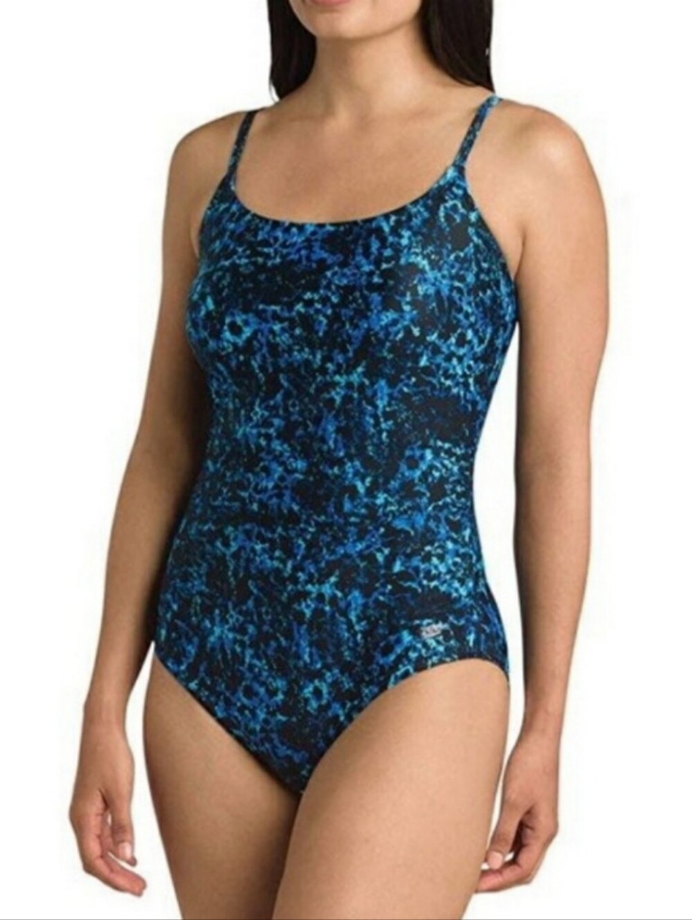 NWT, Speedo Supportive PowerFLEX Tank Shirred Sides One Piece Swimsuit